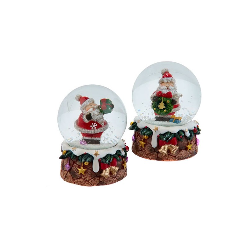 Adorno navideño Ksa F2146 globo santa regalo 6.5 cm