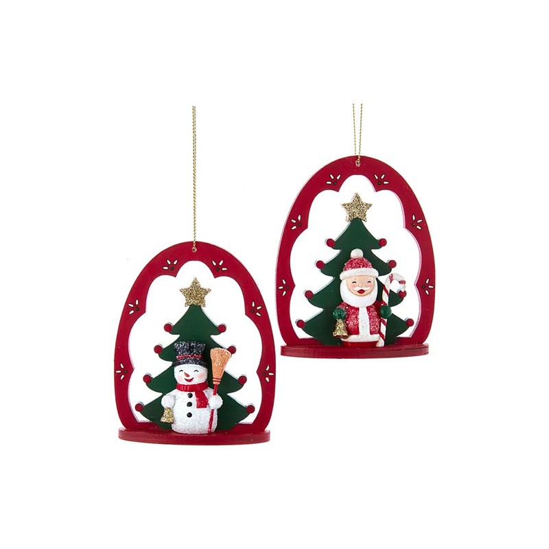 Adorno navideño Ksa muñecos arco rojo 10 cm