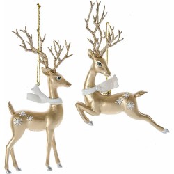 Adorno navideño Ksa reno dorado 15 cm