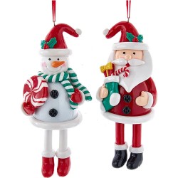 Adorno navideño Ksa muñeco pierna larga 14 cm