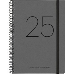 Agenda Juvenil Mqr Plus 21x16cm Dia Por Pagina Negro 2025