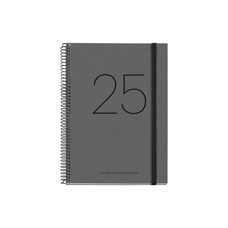 Agenda Juvenil Mqr Plus 21x16cm Dia Por Pagina Negro 2025