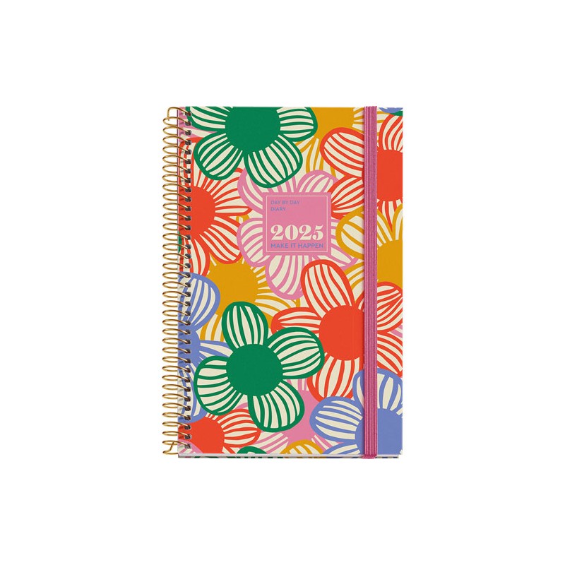 Agenda Juvenil Mqr Activa 18x14cm Dia Por Pagina Flowery 2025