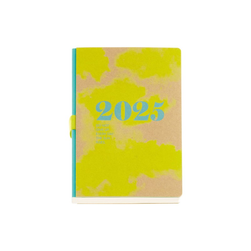 Agenda Juvenil Mqr Plus 22x16cm Dia Por Pagina Kraft Nubes 2025