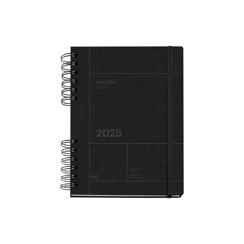 Agenda Juvenil Mqr Plus 22x16cm Dia Por Pagina Negro 2025