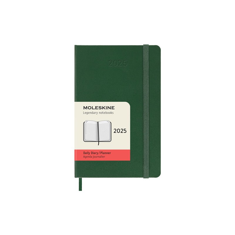 Agenda Juvenil Moleskine Pasta Dura 9X14Cm Verde Mirto Día Por Pagina