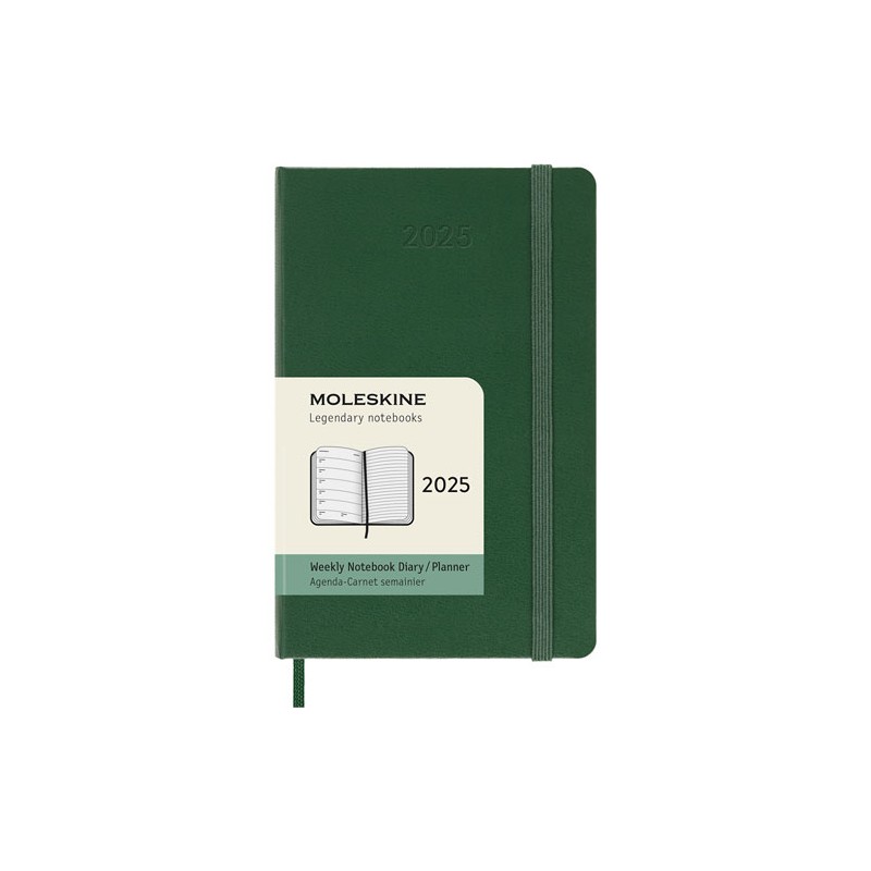 Agenda Juvenil Moleskine Pasta Dura 9X14Cm Verde Mirto Semana A La Vista
