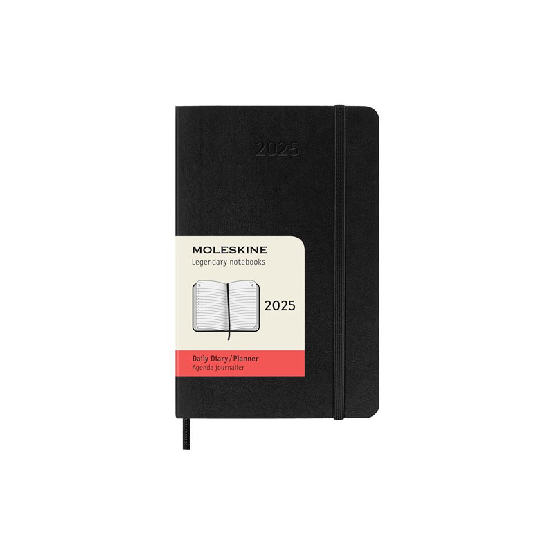 Agenda Juvenil Moleskine Pasta Suave 9X14Cm Negro Día Por Pagina