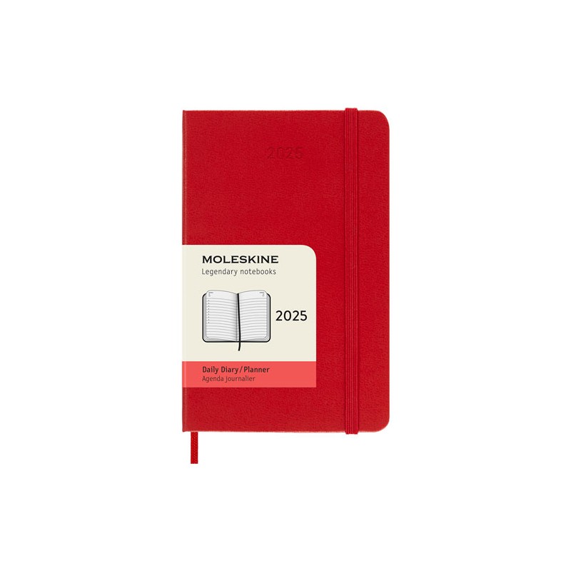 Agenda Juvenil Moleskine Pasta Dura 9X14Cm Rojo Día Por Pagina