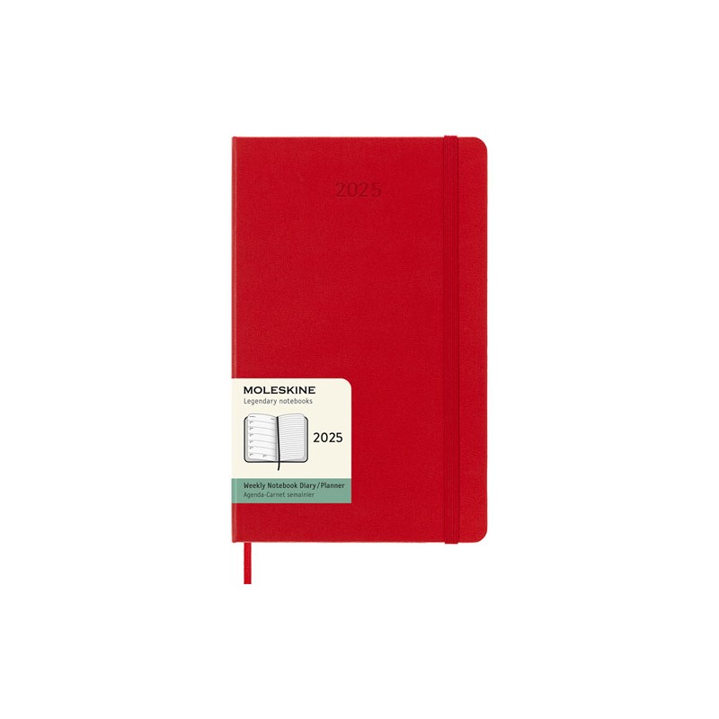 Agenda Juvenil Moleskine Pasta Dura 13X21Cm Rojo Semana A La Vista