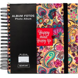 Álbum fotos Senfort Esp 25x25cm 30 hojas Paisley rosa