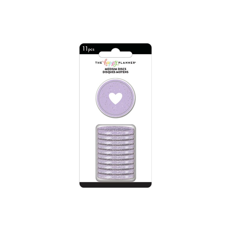 Repuesto Para Agenda The Happy Planner Discos Glitter Med 1.25 Pulg Paquete Con 11