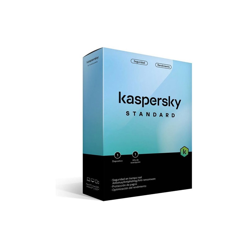 Software Kaspersky antivirus standard 1 dispositivo 1 año