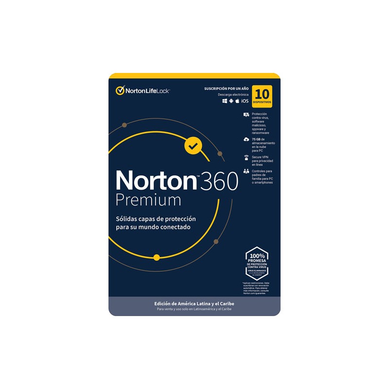 ESD NORTON 360 PREMIUM / TOTAL SECURITY 10 DISPOSITIVOSS 2 AÑOS