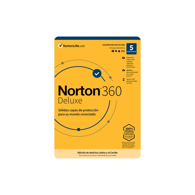 ESD NORTON 360 DELUXE / TOTAL SECURITY  5 DISPOSITIVOSS 1 AÑO