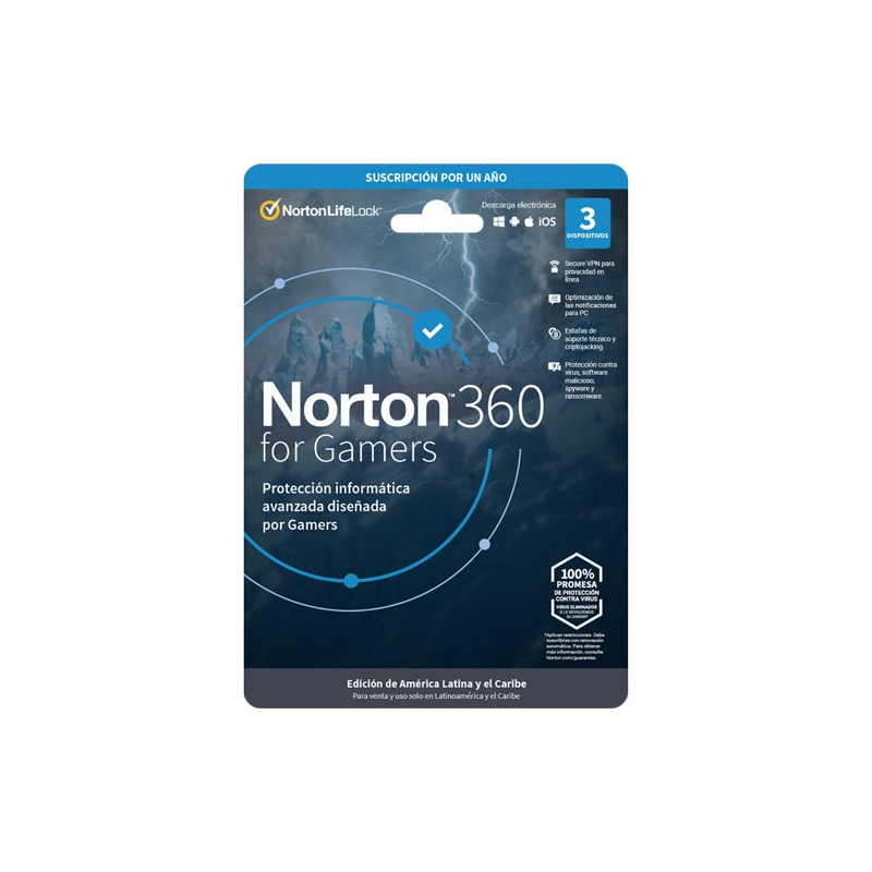 ESD NORTON 360 FOR GAMERS / TOTAL SECURITY 3 DISPOSITIVOS 1 AÑO
