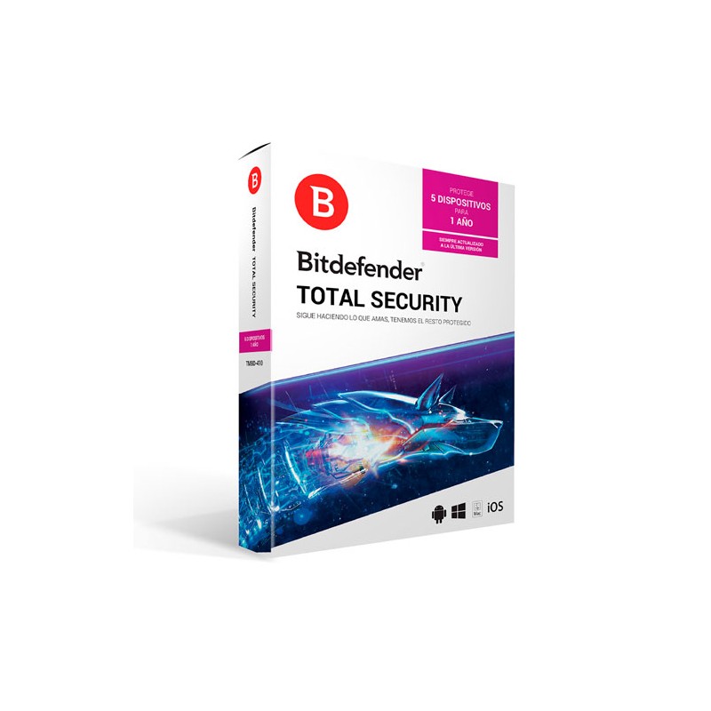 Antivirus Bitdefender Total Security para 5 usuarios en PC o Mac