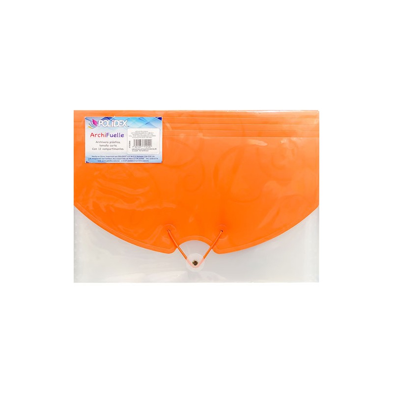 Archifuelle Polidex tamaño carta 13 Espacios Naranja