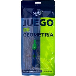 Juego De Geometria Sablon 1088 Eco Con Compas Con 5 Piezas