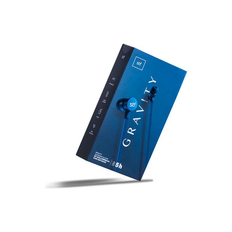 AUDÍFONOS INALÁBRICOS STF GRAVITY IN EAR CON CASE AZUL
