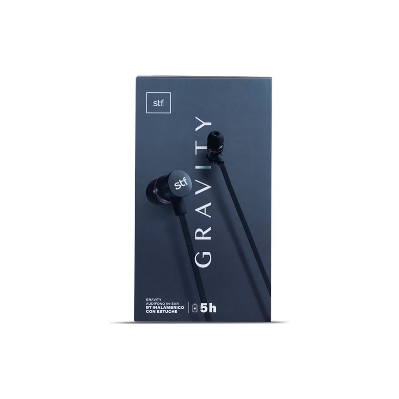 AUDÍFONOS INALÁBRICOS STF GRAVITY IN EAR CON CASE NEGRO