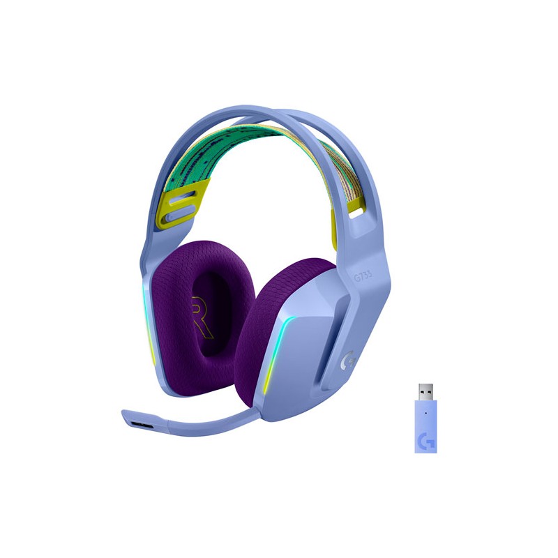 Diadema Gamer Logitech G733 Lightspee Inalambrico con Microfono Morado
