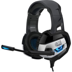 Diadema gamer Adesso rgb estereo usb con micrófono negro